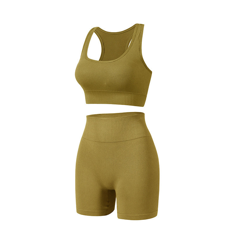 Women’s Wireless Yoga Bra & Shorts Set
